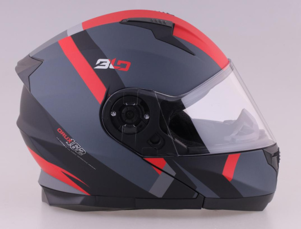 Шлем мото модуляр RACER (Рейсер) BLD-162 (XXL) черный/красный | Мототека